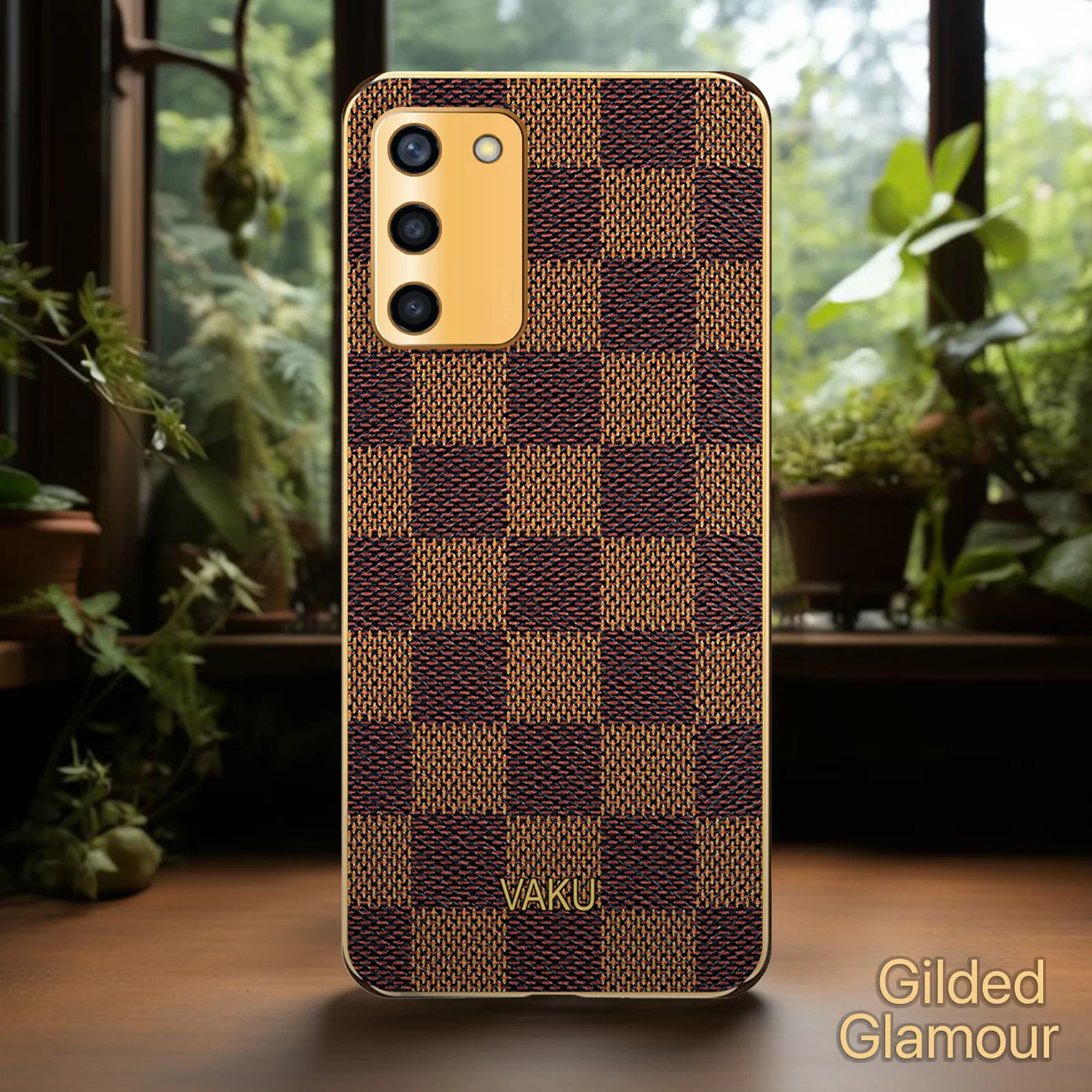 Vaku® Oppo A53s 5G Cheron Leather Electroplated Soft TPU Back Cover - Image 4